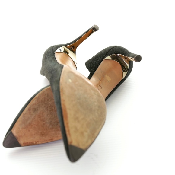 Tory Burch Classic Half D’Orsay Soho Lux Suede Black Pumps Heels Womens 9M - Picture 8 of 9